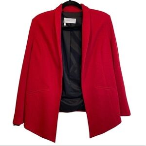 10 Crosby Derek Lam Wool Blend Open Front Blazer Jacket Red 6